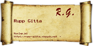 Rupp Gitta névjegykártya
